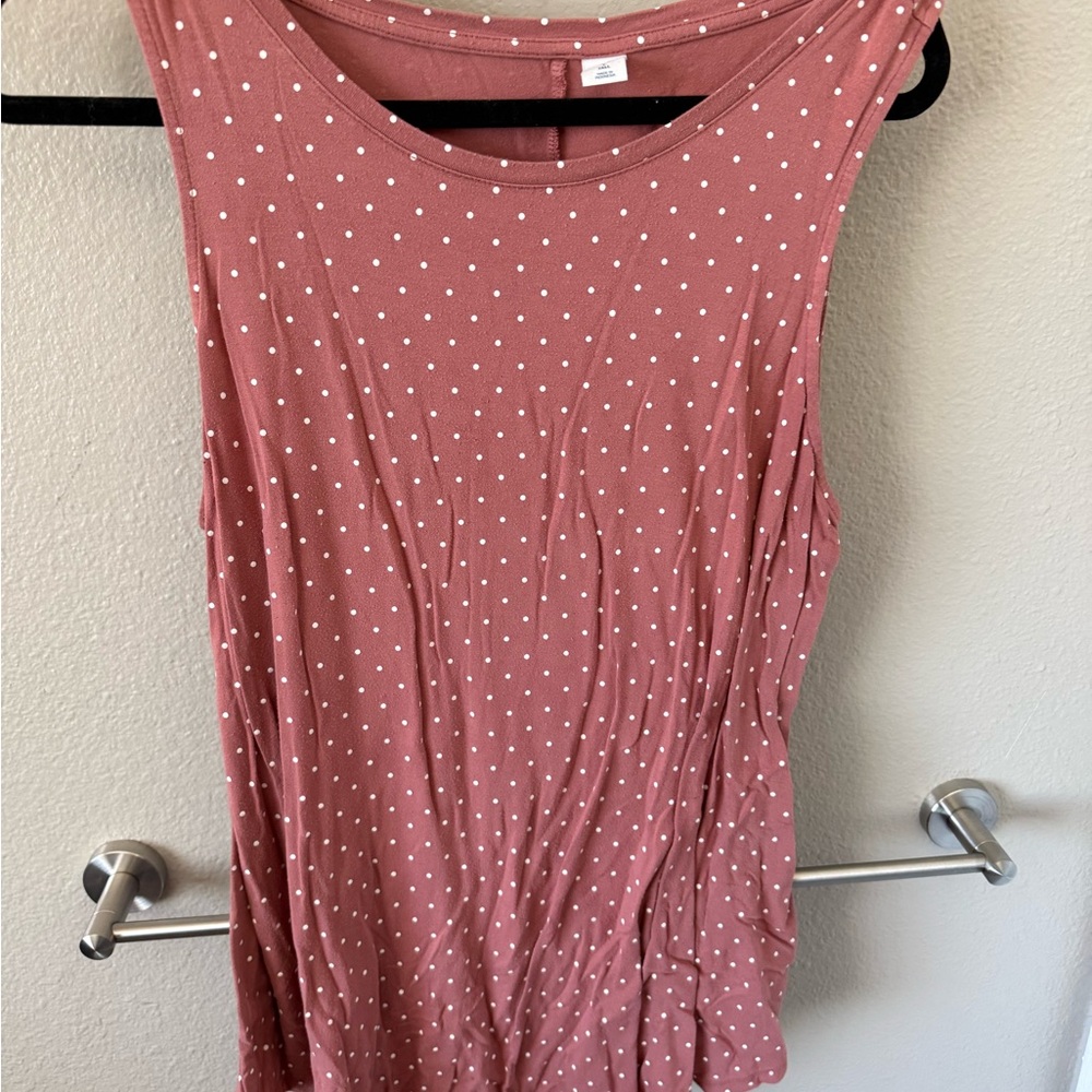 Old Navy Pink Polka Dot Tank Top